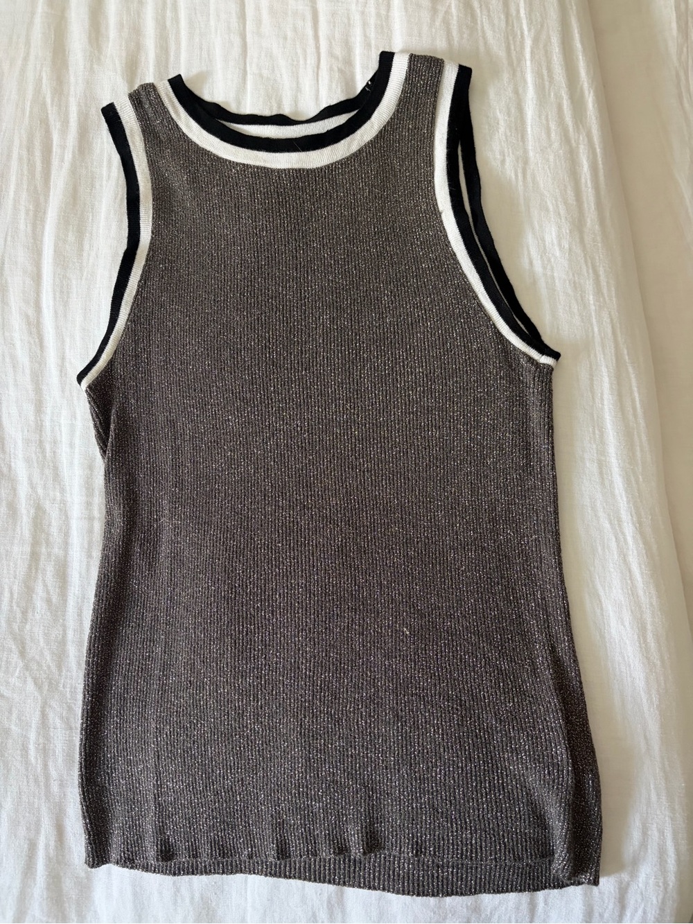 Anthropologie Moth Metallic Knit Tank